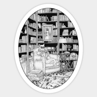 The Cat's Library Sticker